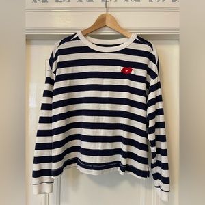 Old Navy the easy tee blue and white stripe